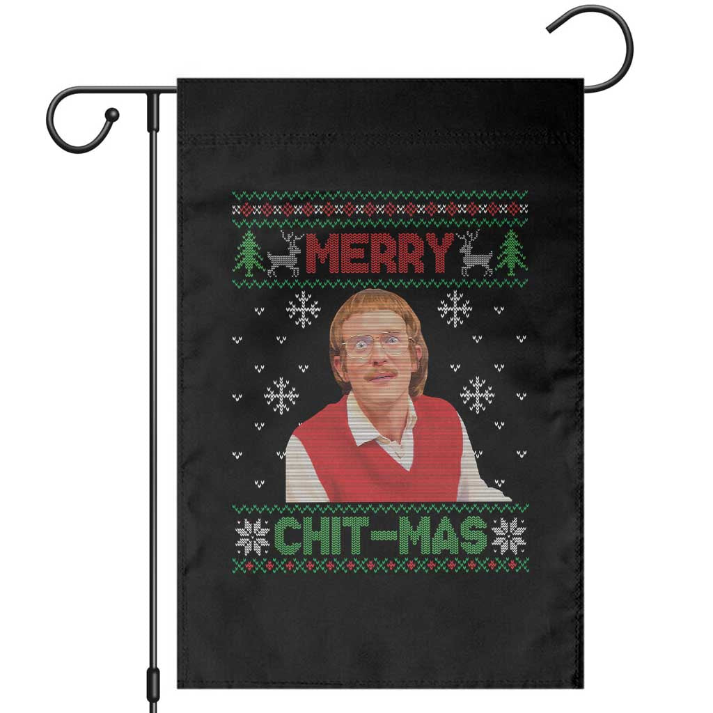 Funny Chit Christmas Merry Chit-Mas Garden Flag Retro Holiday Humor - Wonder Print Shop