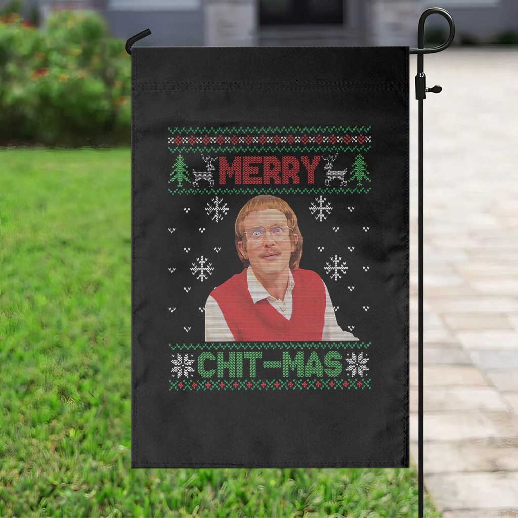 Funny Chit Christmas Merry Chit-Mas Garden Flag Retro Holiday Humor - Wonder Print Shop