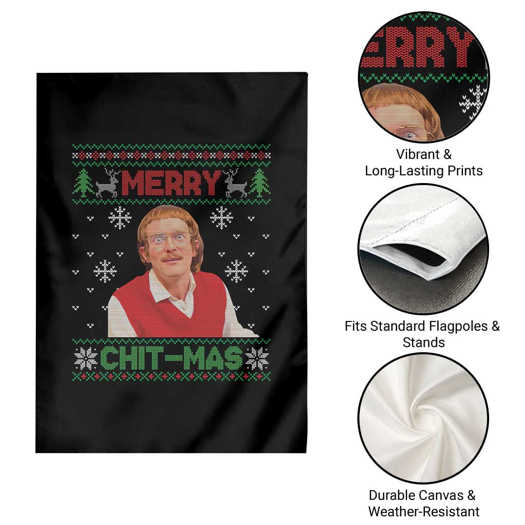 Funny Chit Christmas Merry Chit-Mas Garden Flag Retro Holiday Humor - Wonder Print Shop