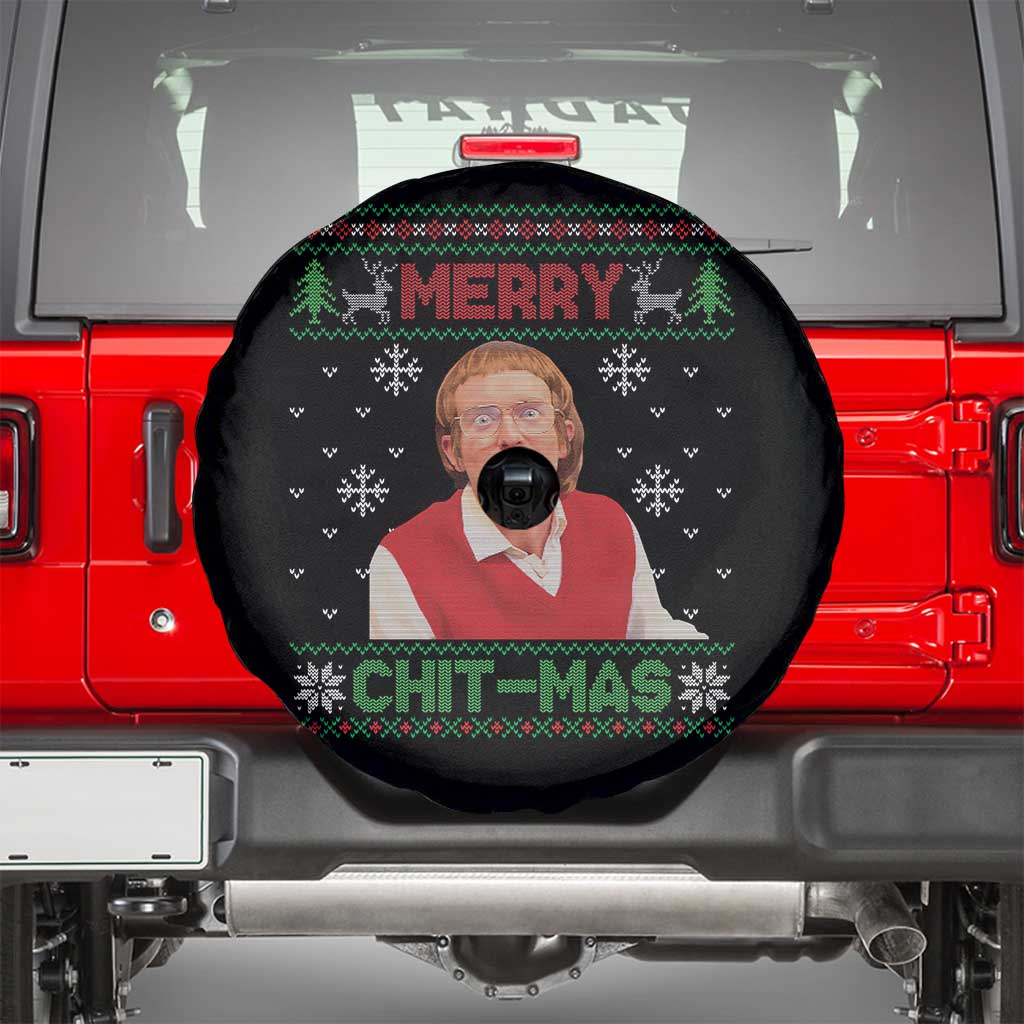 Funny Chit Christmas Merry Chit-Mas Spare Tire Cover Retro Holiday Humor - Wonder Print Shop