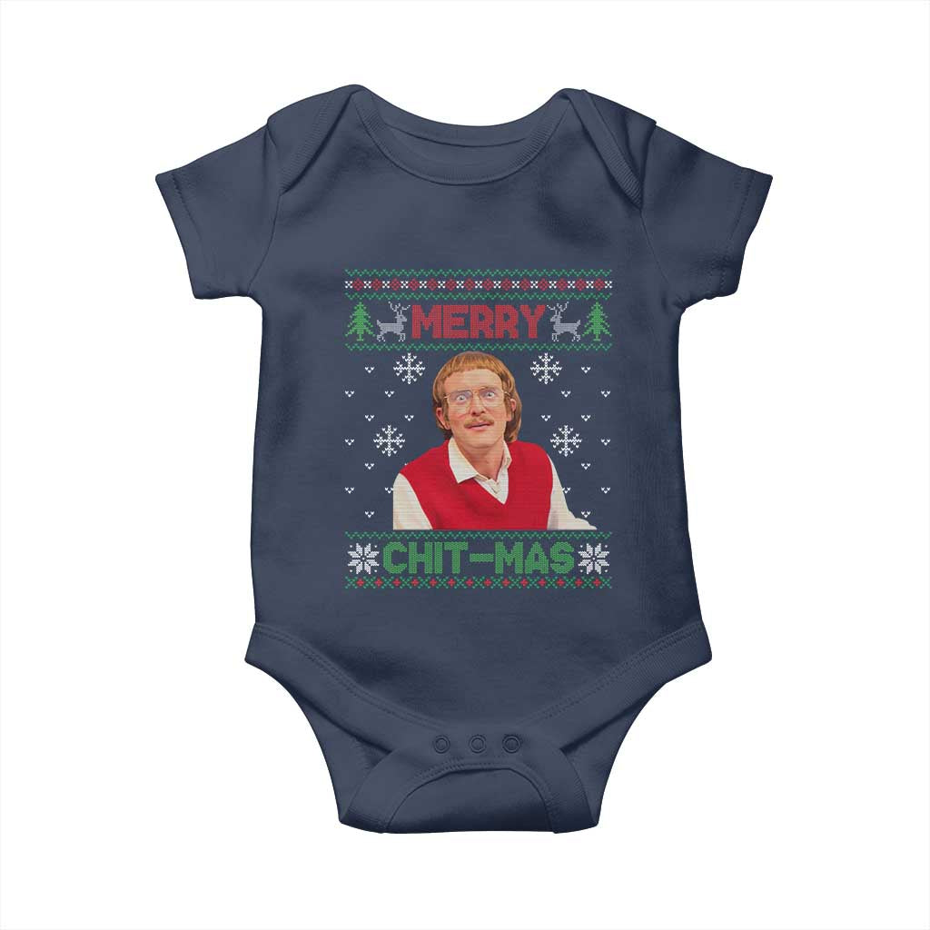 Funny Chit Christmas Merry Chit-Mas Baby Onesie Retro Holiday Humor - Wonder Print Shop