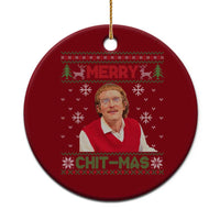 Funny Chit Christmas Merry Chit-Mas Ceramic Ornament Retro Holiday Humor - Wonder Print Shop