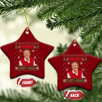 Funny Chit Christmas Merry Chit-Mas Ceramic Ornament Retro Holiday Humor - Wonder Print Shop