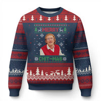 Funny Chit Christmas Merry Chit-Mas Ugly Christmas Sweater Retro Holiday Humor - Wonder Print Shop