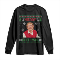 Funny Chit Christmas Merry Chit-Mas Long Sleeve Shirt Retro Holiday Humor - Wonder Print Shop