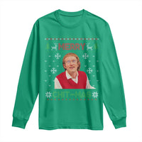 Funny Chit Christmas Merry Chit-Mas Long Sleeve Shirt Retro Holiday Humor - Wonder Print Shop