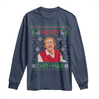 Funny Chit Christmas Merry Chit-Mas Long Sleeve Shirt Retro Holiday Humor - Wonder Print Shop