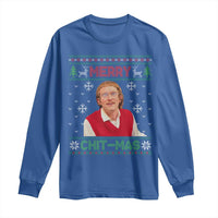 Funny Chit Christmas Merry Chit-Mas Long Sleeve Shirt Retro Holiday Humor - Wonder Print Shop