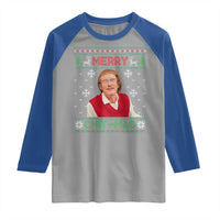 Funny Chit Christmas Merry Chit-Mas Raglan Shirt Retro Holiday Humor - Wonder Print Shop