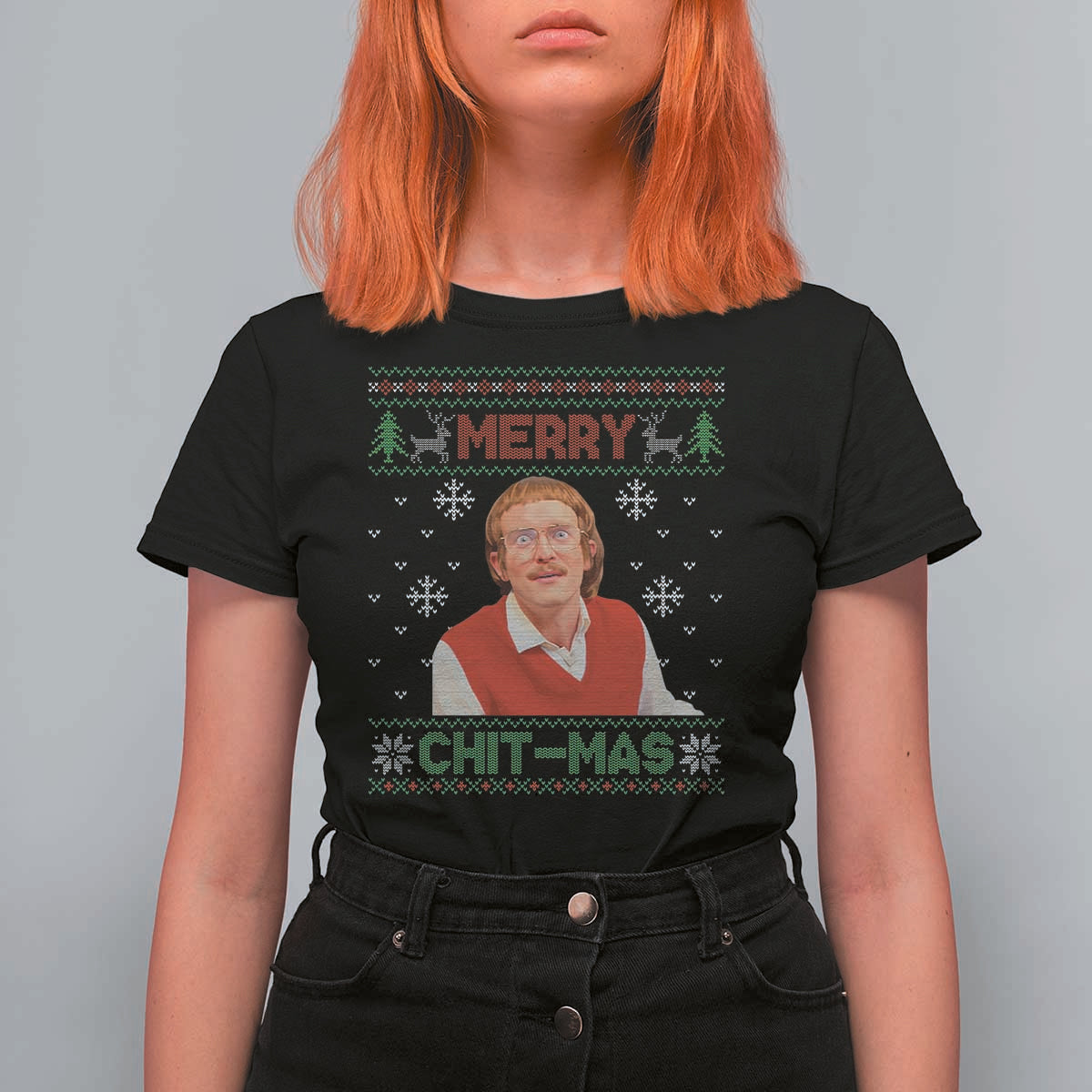 Funny Chit Christmas Merry Chit-Mas T Shirt For Women Retro Holiday Humor - Wonder Print Shop