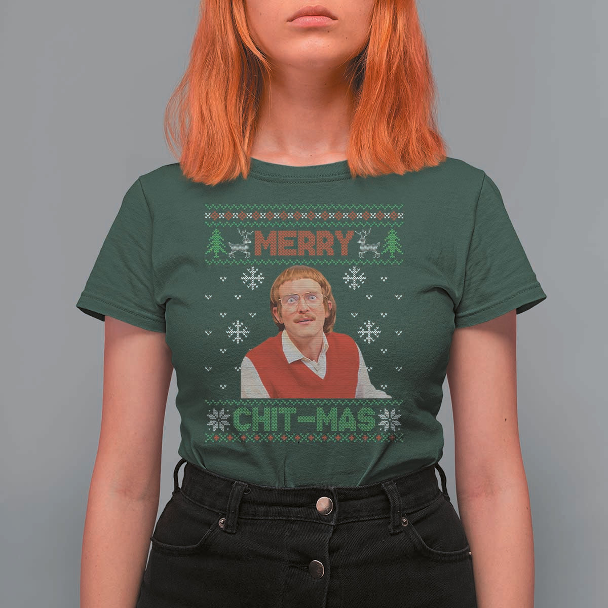 Funny Chit Christmas Merry Chit-Mas T Shirt For Women Retro Holiday Humor - Wonder Print Shop