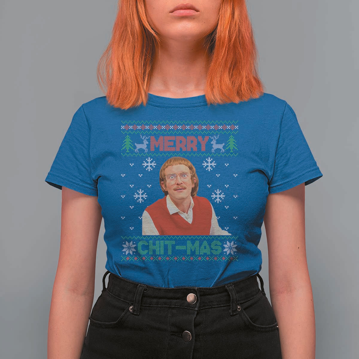 Funny Chit Christmas Merry Chit-Mas T Shirt For Women Retro Holiday Humor - Wonder Print Shop
