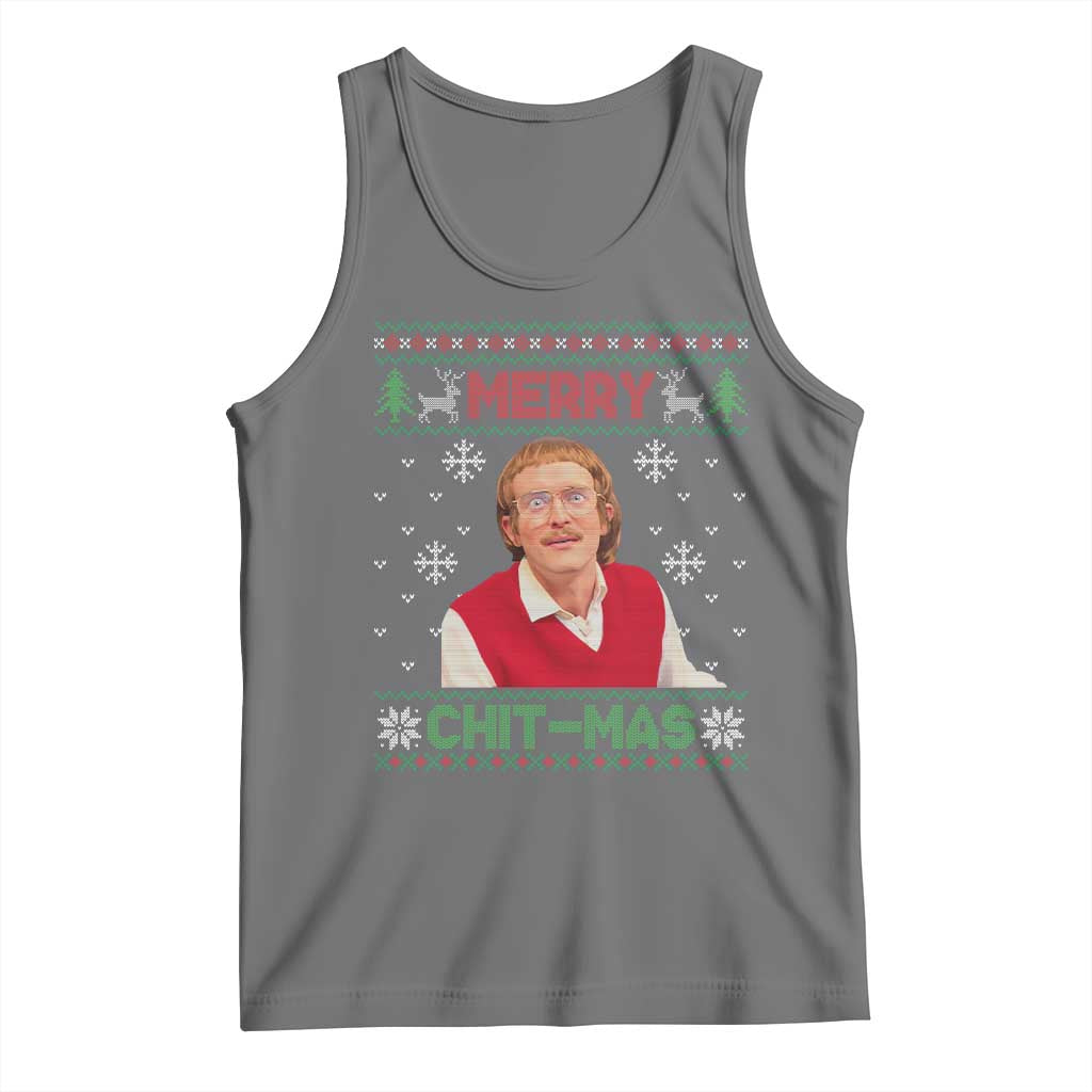 Funny Chit Christmas Merry Chit-Mas Tank Top Retro Holiday Humor - Wonder Print Shop