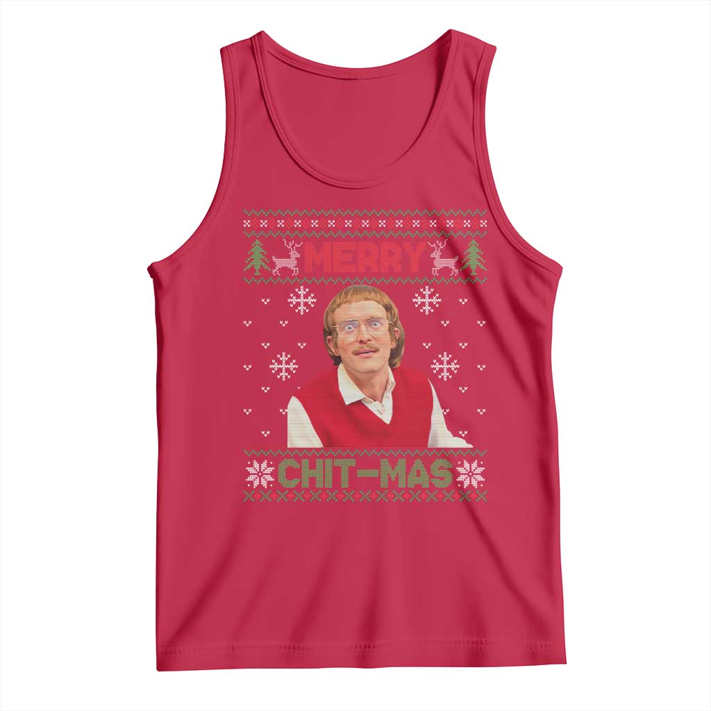 Funny Chit Christmas Merry Chit-Mas Tank Top Retro Holiday Humor - Wonder Print Shop