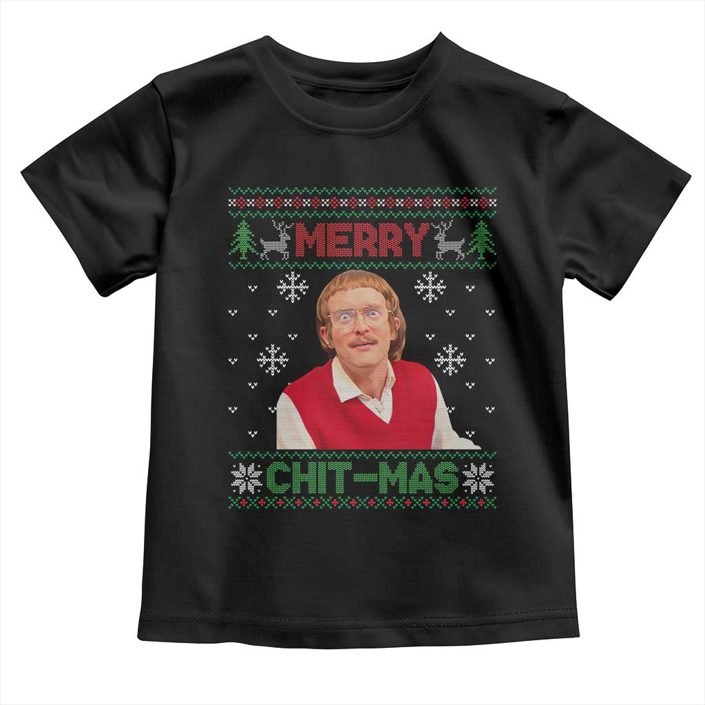 Funny Chit Christmas Merry Chit-Mas Toddler T Shirt Retro Holiday Humor - Wonder Print Shop