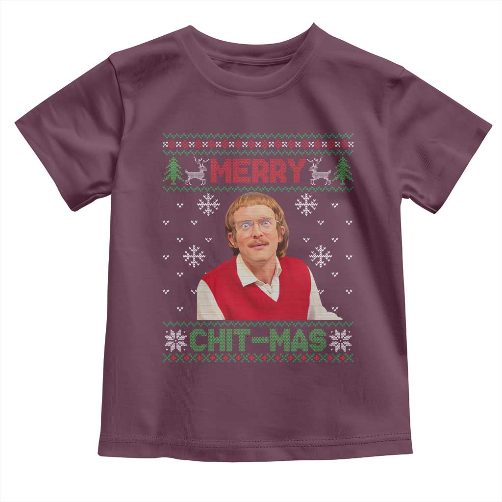 Funny Chit Christmas Merry Chit-Mas Toddler T Shirt Retro Holiday Humor - Wonder Print Shop