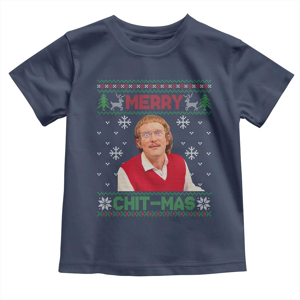 Funny Chit Christmas Merry Chit-Mas Toddler T Shirt Retro Holiday Humor - Wonder Print Shop