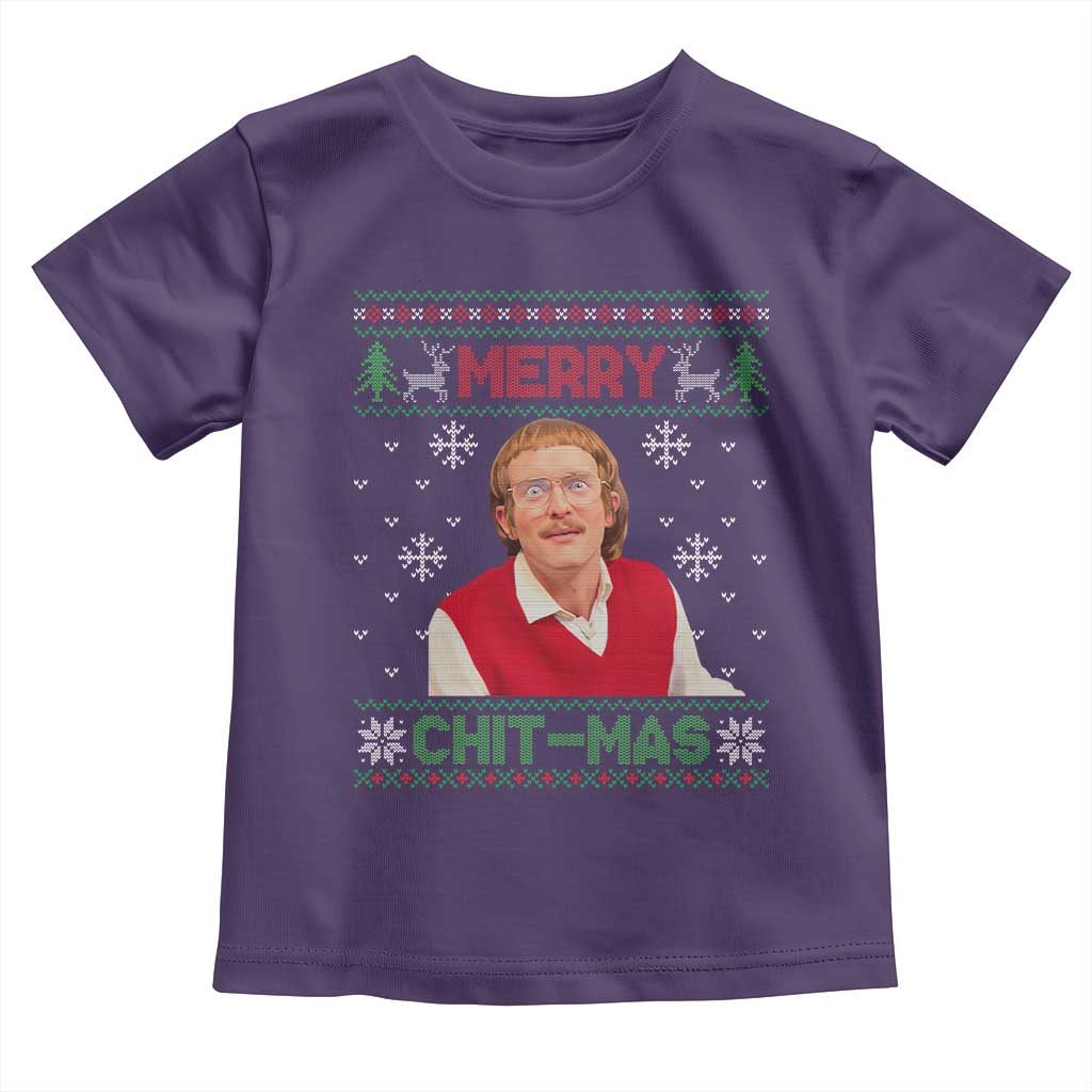 Funny Chit Christmas Merry Chit-Mas Toddler T Shirt Retro Holiday Humor - Wonder Print Shop