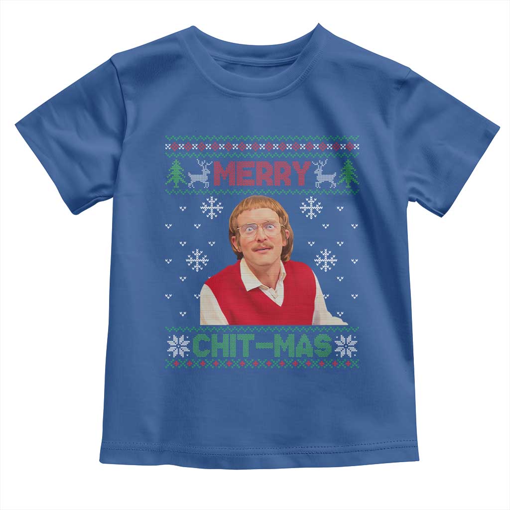 Funny Chit Christmas Merry Chit-Mas Toddler T Shirt Retro Holiday Humor - Wonder Print Shop