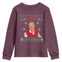 Funny Chit Christmas Merry Chit-Mas Youth Sweatshirt Retro Holiday Humor - Wonder Print Shop
