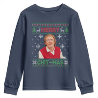 Funny Chit Christmas Merry Chit-Mas Youth Sweatshirt Retro Holiday Humor - Wonder Print Shop