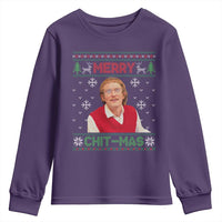 Funny Chit Christmas Merry Chit-Mas Youth Sweatshirt Retro Holiday Humor - Wonder Print Shop