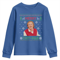 Funny Chit Christmas Merry Chit-Mas Youth Sweatshirt Retro Holiday Humor - Wonder Print Shop