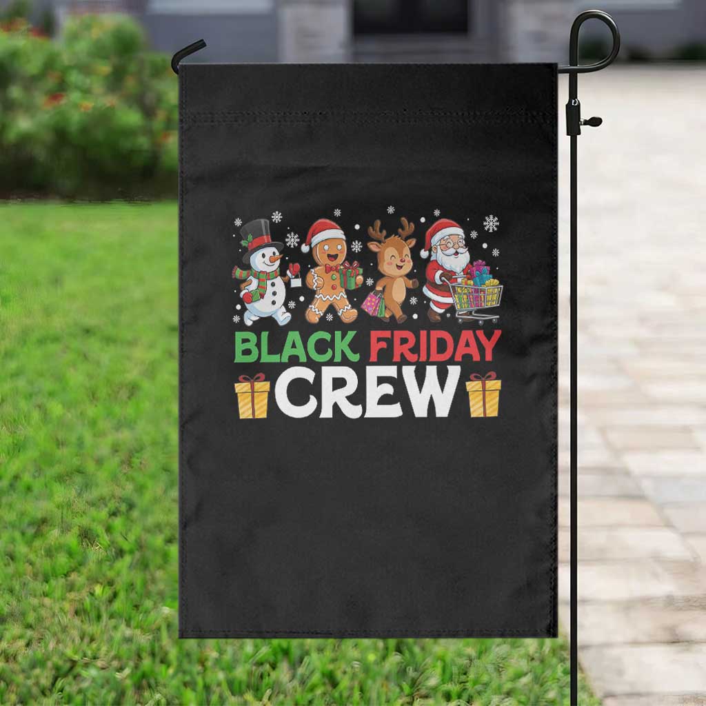 Black Friday Crew Christmas Garden Flag Funny Holiday Shopping Squad - Wonder Print Shop