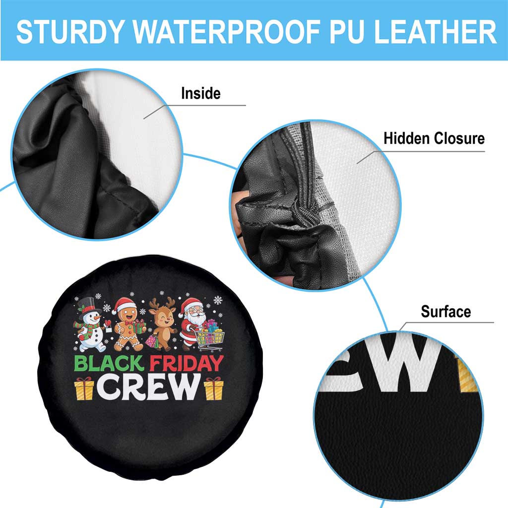 Black Friday Crew Christmas Spare Tire Cover Funny Holiday Shopping Squad - Wonder Print Shop