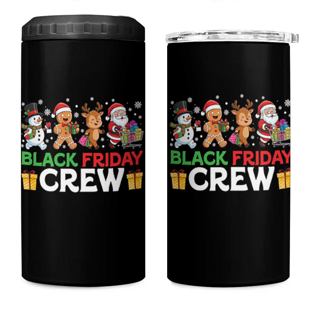 Black Friday Crew Christmas 4 in 1 Can Cooler Tumbler Funny Holiday Shopping Squad - Wonder Print Shop