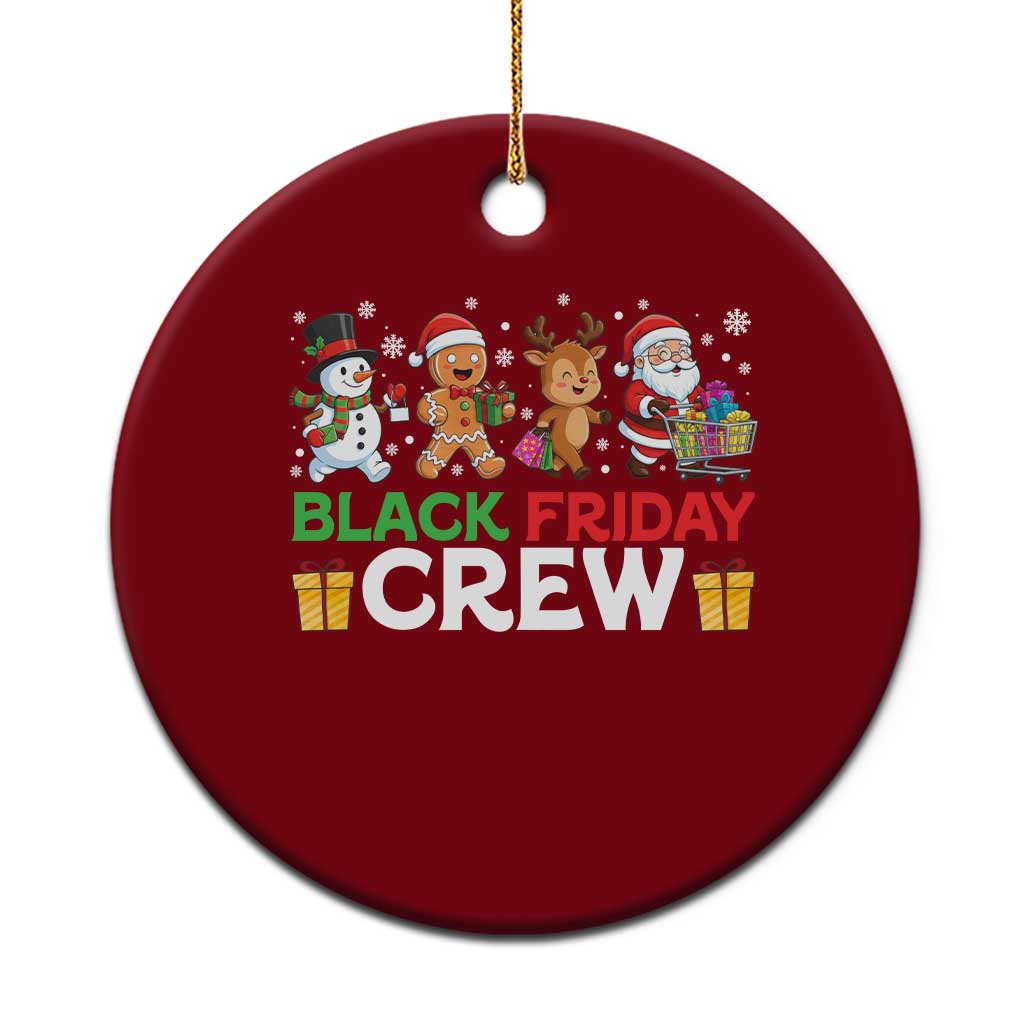 Black Friday Crew Christmas Ceramic Ornament Funny Holiday Shopping Squad - Wonder Print Shop