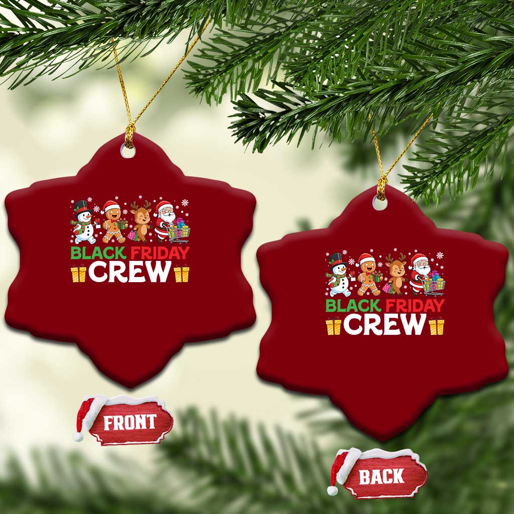 Black Friday Crew Christmas Ceramic Ornament Funny Holiday Shopping Squad - Wonder Print Shop