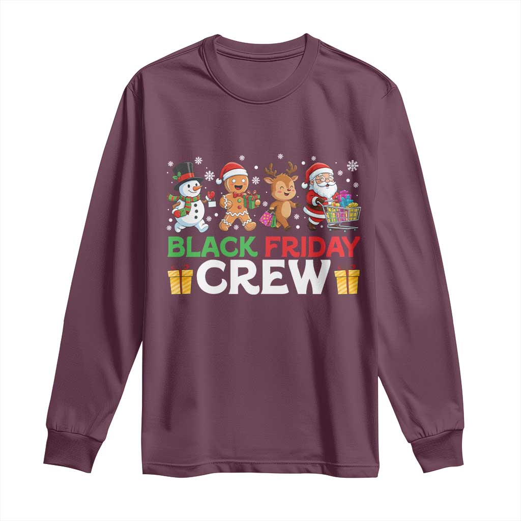 Black Friday Crew Christmas Long Sleeve Shirt Funny Holiday Shopping Squad - Wonder Print Shop