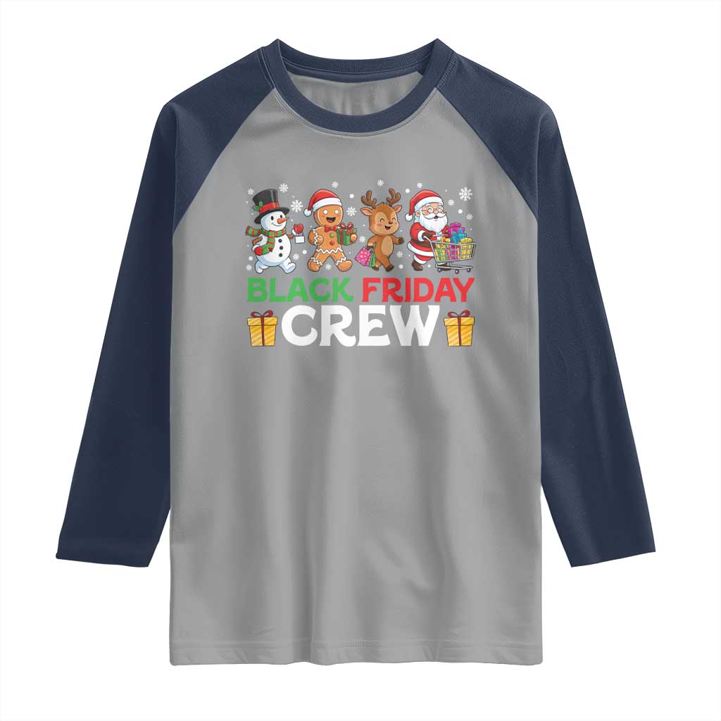 Black Friday Crew Christmas Raglan Shirt Funny Holiday Shopping Squad - Wonder Print Shop