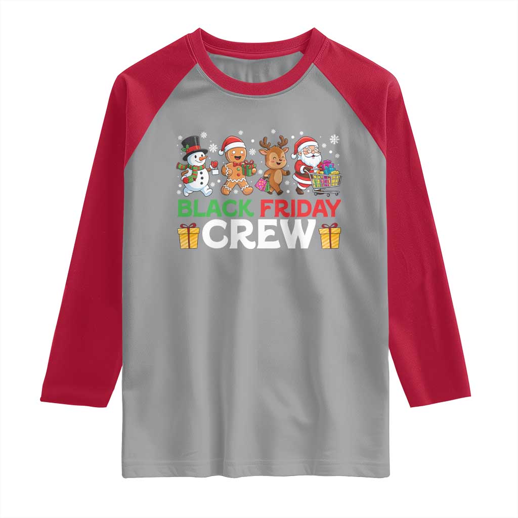 Black Friday Crew Christmas Raglan Shirt Funny Holiday Shopping Squad - Wonder Print Shop