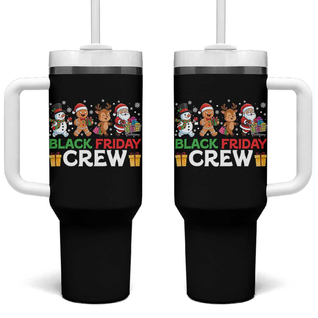 Black Friday Crew Christmas Tumbler With Handle Funny Holiday Shopping Squad - Wonder Print Shop
