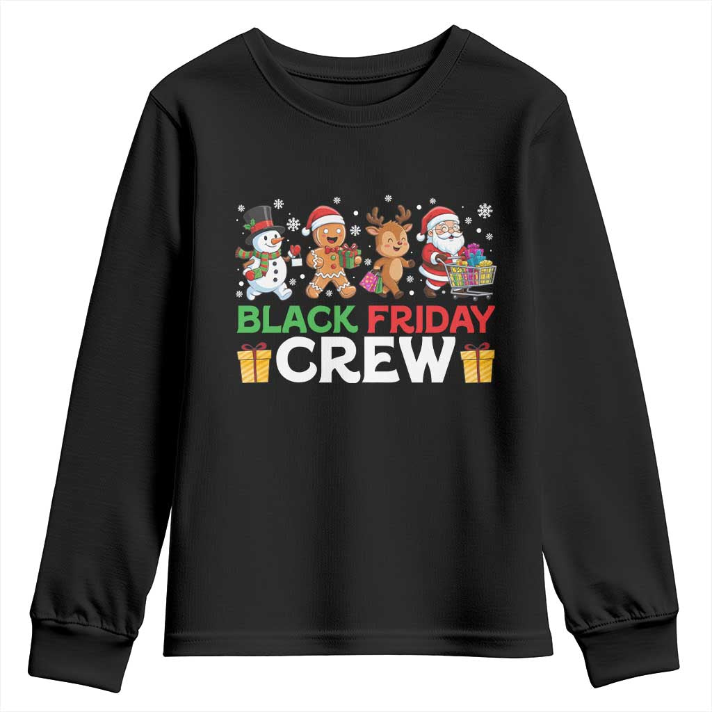 Black Friday Crew Christmas Youth Sweatshirt Funny Holiday Shopping Squad - Wonder Print Shop