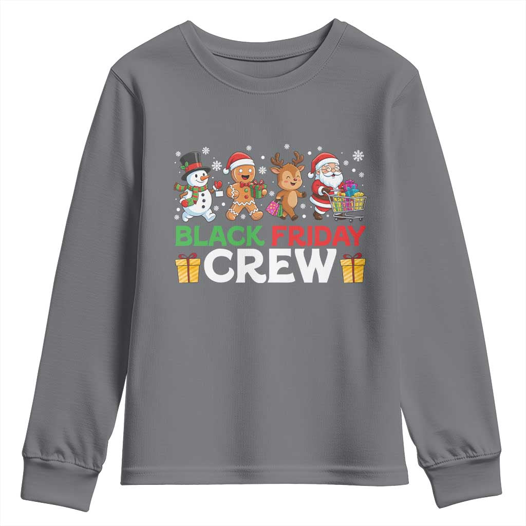 Black Friday Crew Christmas Youth Sweatshirt Funny Holiday Shopping Squad - Wonder Print Shop