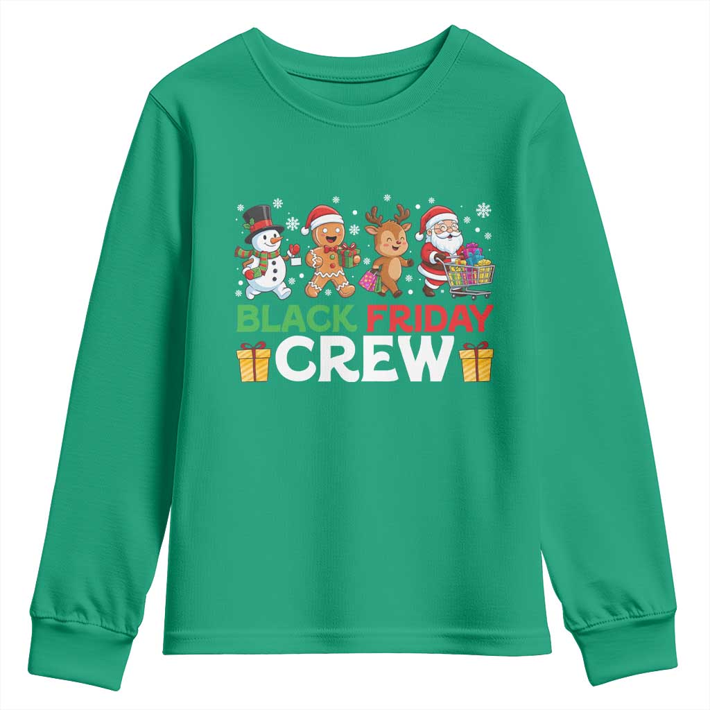 Black Friday Crew Christmas Youth Sweatshirt Funny Holiday Shopping Squad - Wonder Print Shop