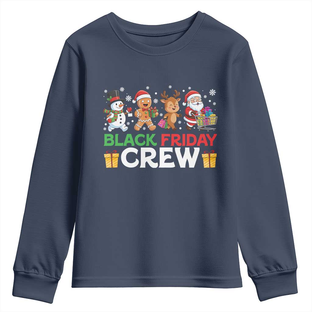 Black Friday Crew Christmas Youth Sweatshirt Funny Holiday Shopping Squad - Wonder Print Shop