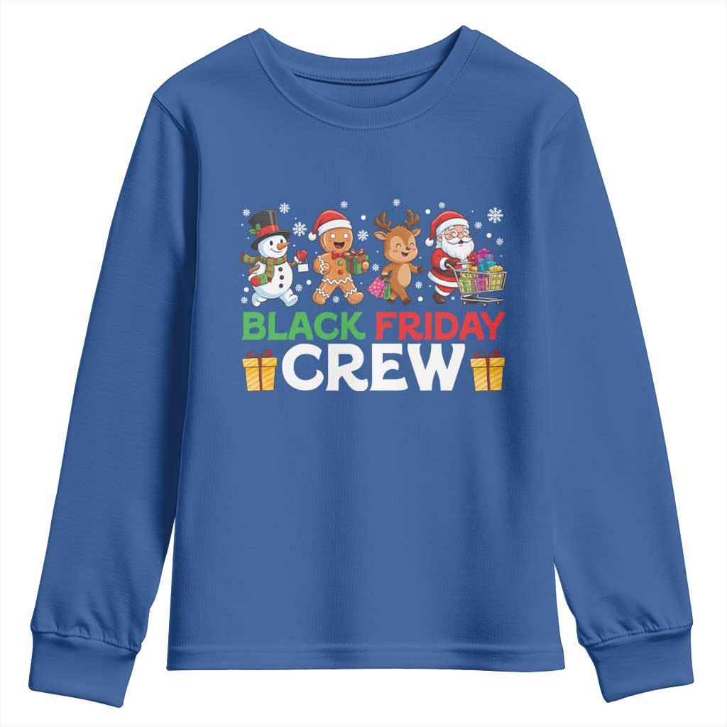 Black Friday Crew Christmas Youth Sweatshirt Funny Holiday Shopping Squad - Wonder Print Shop