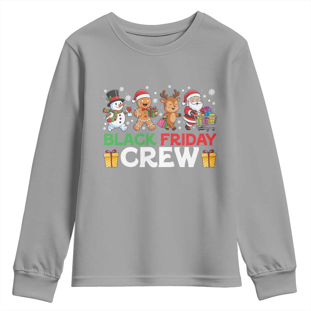 Black Friday Crew Christmas Youth Sweatshirt Funny Holiday Shopping Squad - Wonder Print Shop