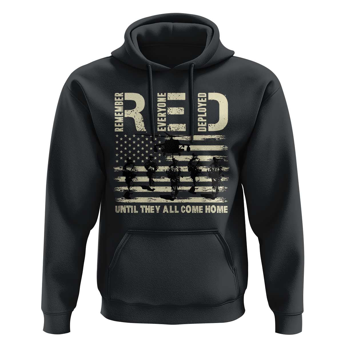Red Friday Hoodie R.E.D Until They All Come Home Support American Troops US Flag - Wonder Print Shop