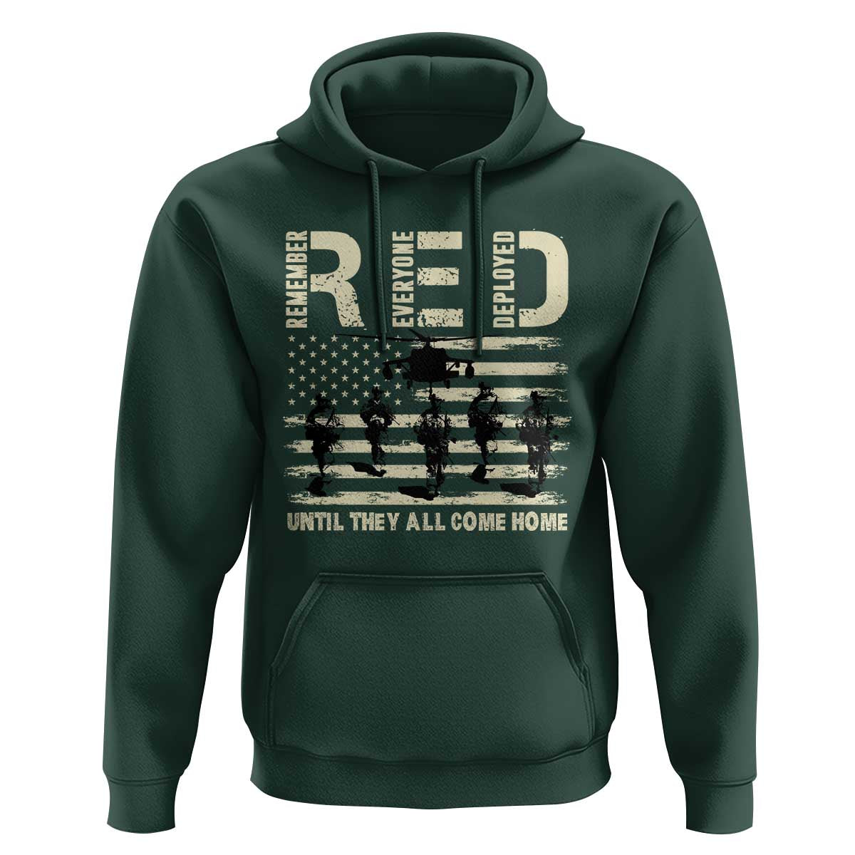 Red Friday Hoodie R.E.D Until They All Come Home Support American Troops US Flag - Wonder Print Shop