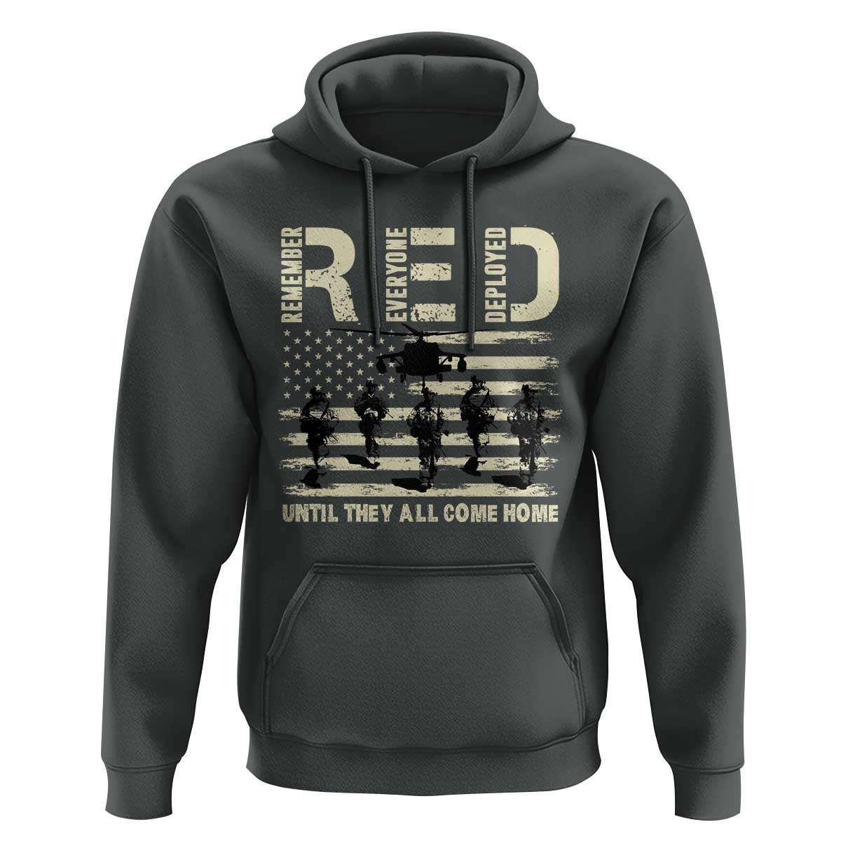 Red Friday Hoodie R.E.D Until They All Come Home Support American Troops US Flag - Wonder Print Shop