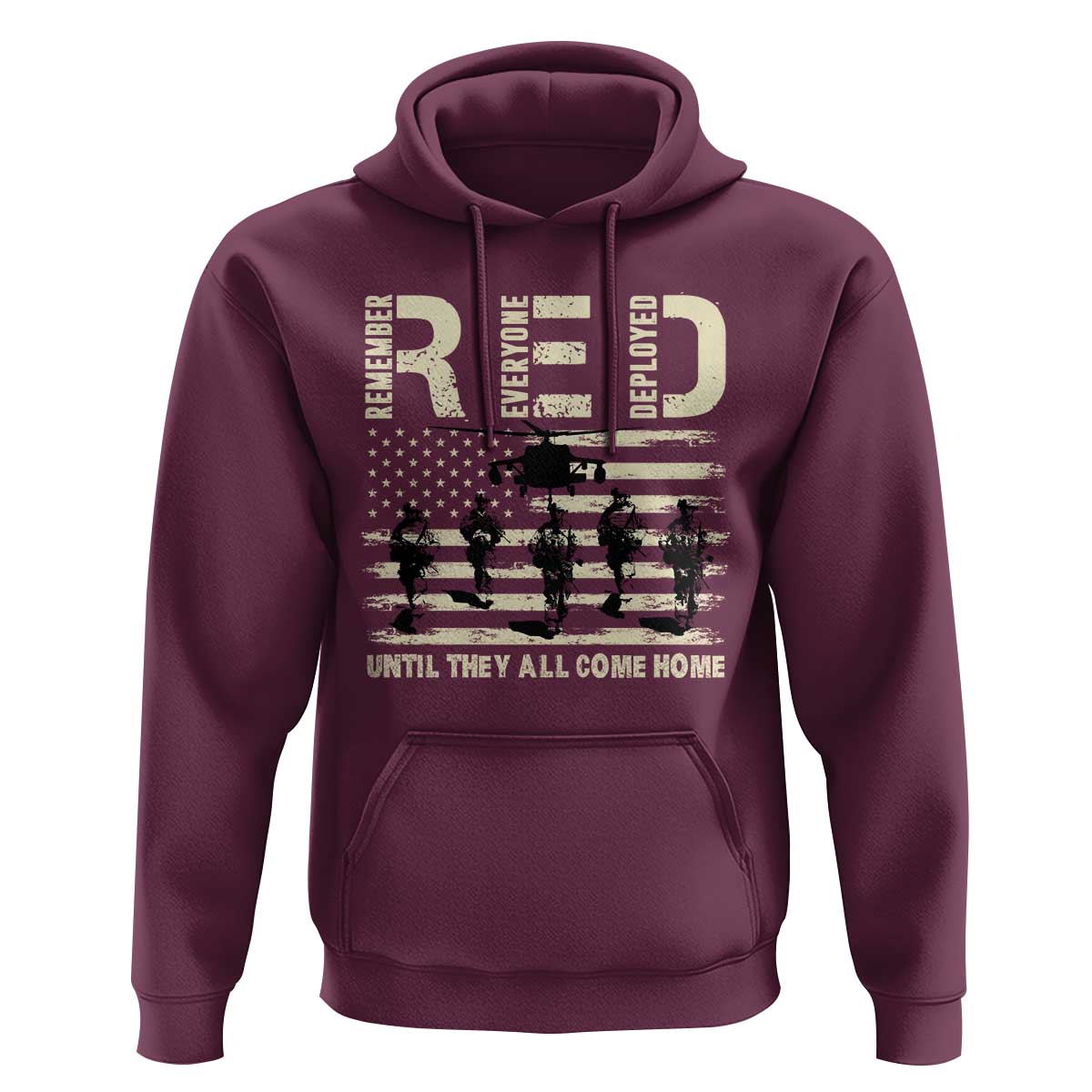 Red Friday Hoodie R.E.D Until They All Come Home Support American Troops US Flag - Wonder Print Shop