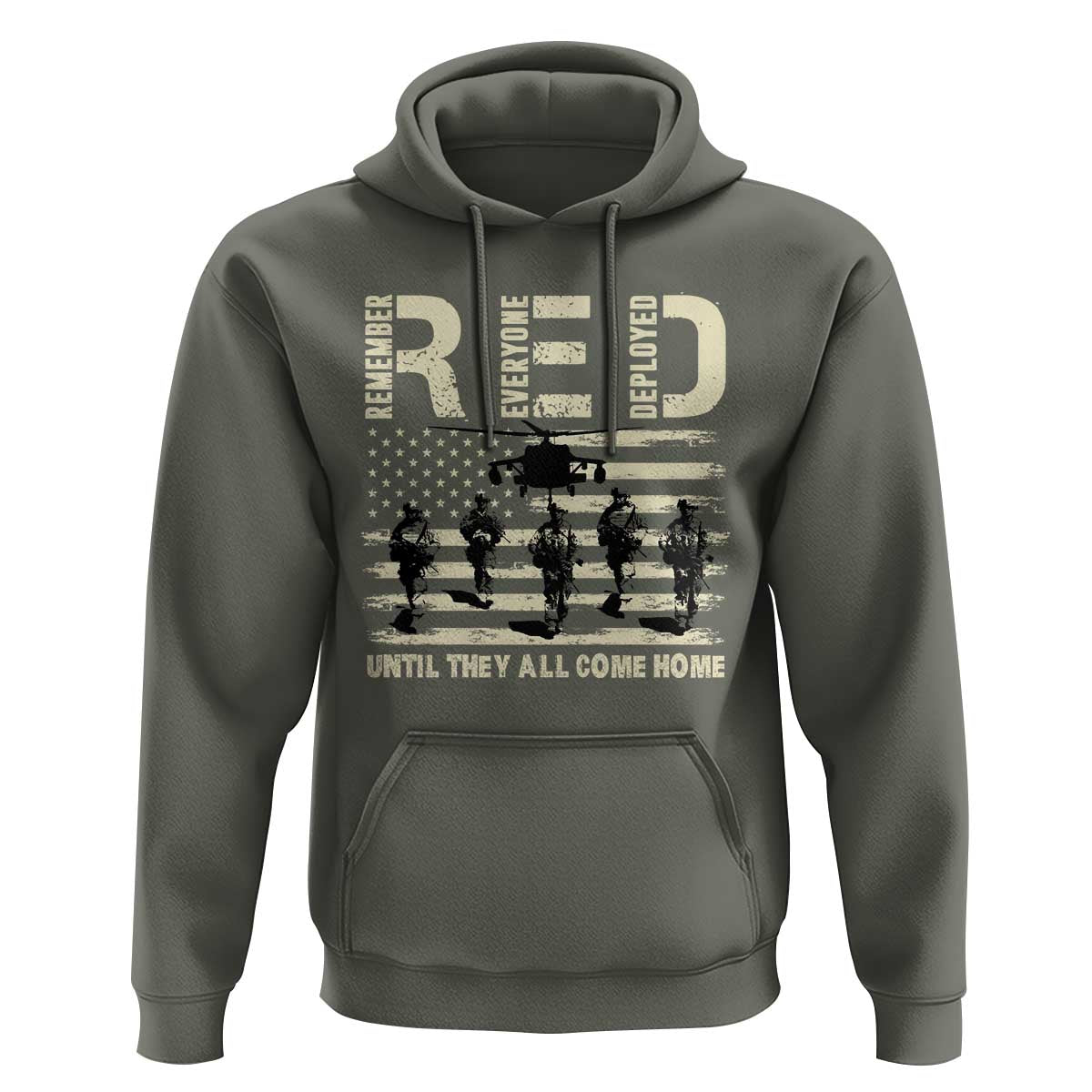 Red Friday Hoodie R.E.D Until They All Come Home Support American Troops US Flag - Wonder Print Shop