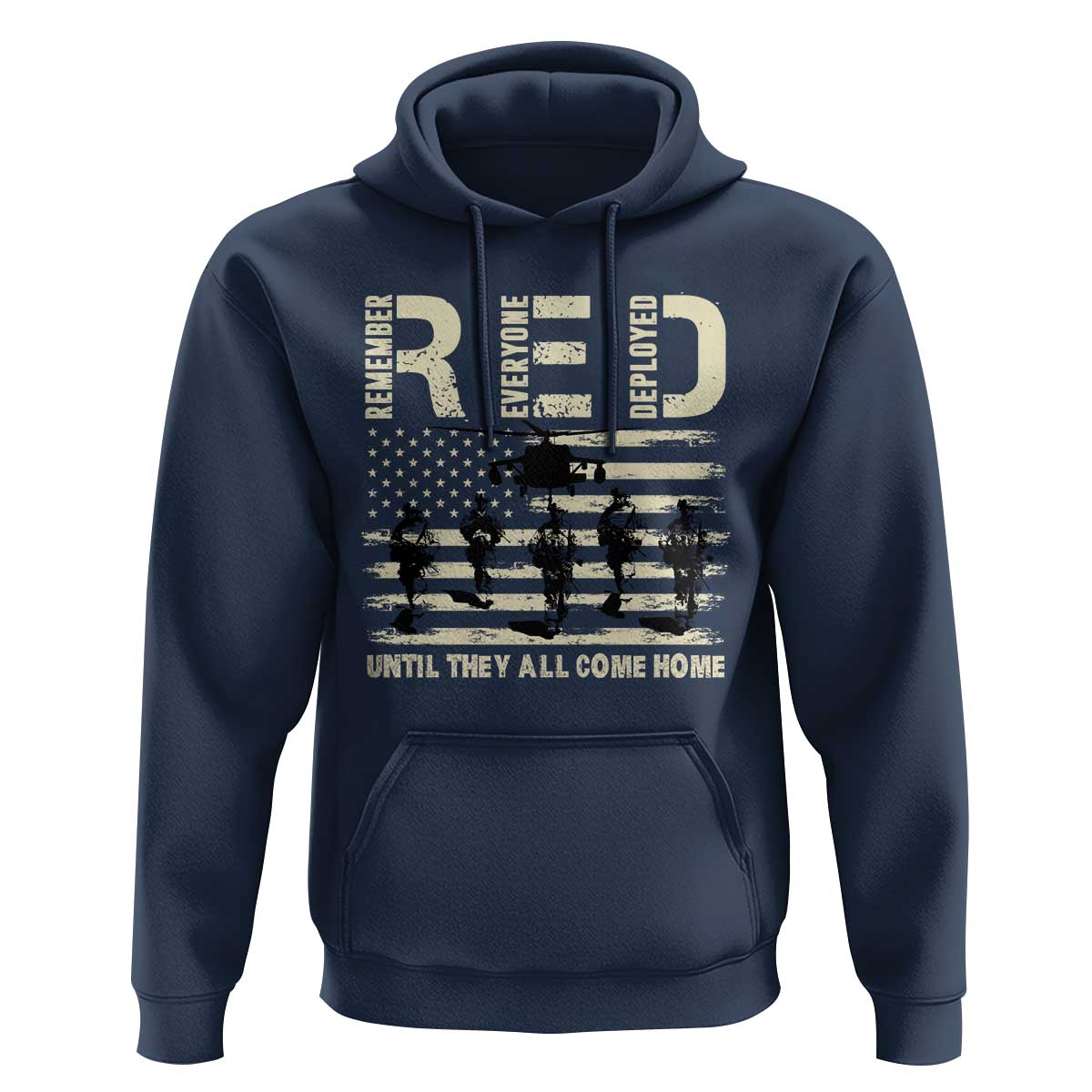Red Friday Hoodie R.E.D Until They All Come Home Support American Troops US Flag - Wonder Print Shop
