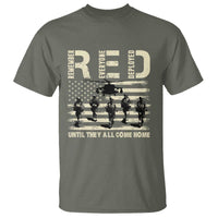 Red Friday T Shirt R.E.D Until They All Come Home Support American Troops US Flag - Wonder Print Shop
