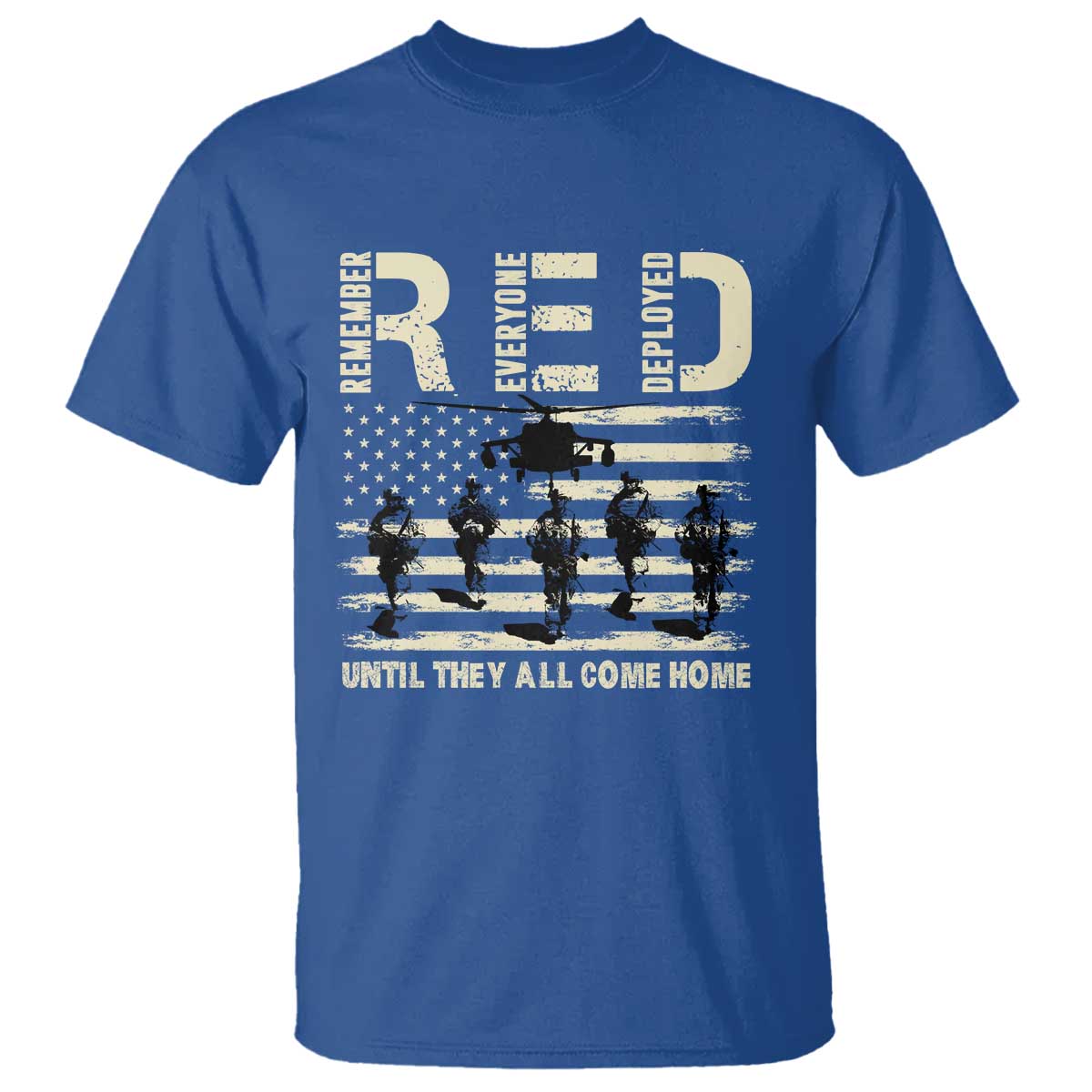Red Friday T Shirt R.E.D Until They All Come Home Support American Troops US Flag - Wonder Print Shop
